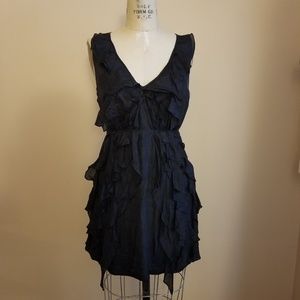 Ark & Co Black Silk Ruffled Dress